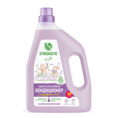 Synergetic кондиционер ополаскиватель для белья лавандовое поле 1,5 л 50 стирок 