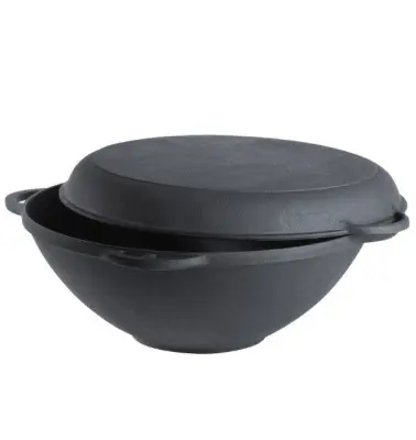 Forester чугунный казан вок с крышкой сковородой 5 л 