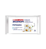 Эконом smart №15 влажные салфетки ромашка