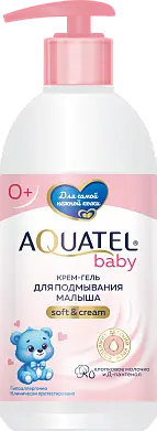 Aquatel baby крем гель для подмывания хлопковое молочко и пантенол 400 г