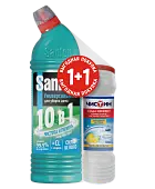 Набор sanfor 10 в1 средство для чистки и дезинф морской бриз 750 мл+чистин 400 лимонный всплеск промо