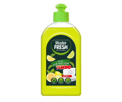 Master FRESH гель для мытья посуды turbo цитрус 500 мл пуш пул 