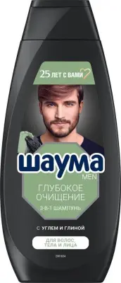 шампунь мужской глубокое очищение 3 в 1 для волос и тела 360 мл 