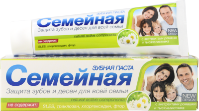 Семейная зубная паста  с экстрактами тысячелистника и ромашки 130 г 