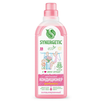 Synergetic кондиционер ополаскиватель для белья аромамагия 1 л 33 стирки 