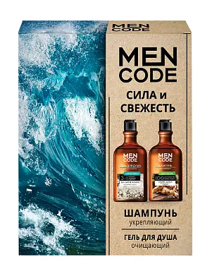 Подарочный набор men code сила и свежесть гель для душа 300 мл + шампунь men укрепляющий 300 мл