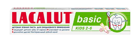 Lacalut basic kids детская зубная паста  2-6  60 гр