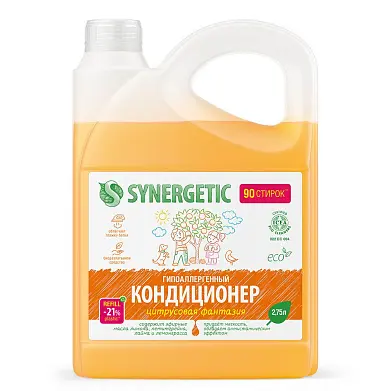 Synergetic кондиционер ополаскиватель для белья цитрусовая фантазия 2,75 л 90 стирок