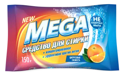 Mega cредство для стирки твердое цитрусовая свежесть 150 г 