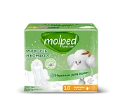Molped ультратонкие прокладки pure soft с крылышками нормал 10шт
