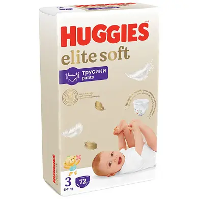 Huggies Soft подгузники трусики 6-11 кг 3 размер 72 шт