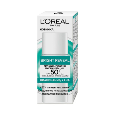 L'Oreal Paris флюид для лица против пигментации bright reveal spf 50+ 50 мл 