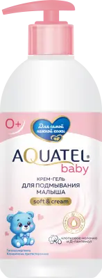 Aquatel baby крем гель для подмывания хлопковое молочко и пантенол 400 г 