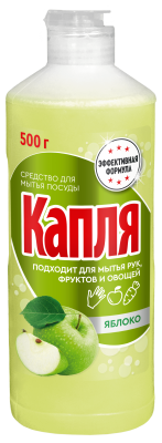 КАПЛЯ VOX средство для мытья посуды лимон яблоко 500 г 