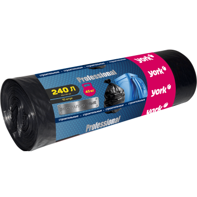 York мешки строительные экстра прочные 60 мкм 240 л 10 шт 