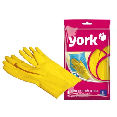 York перчатки резиновые размер l 