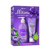 Подарочный набор Milana черника в йогурте жидкое мыло 300 мл+крем мусс для рук 80 мл