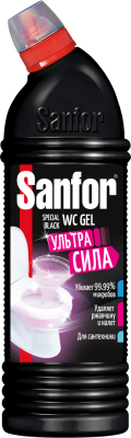 Sanfor wc gel средство для чистки и дезинфекции black 1 л 