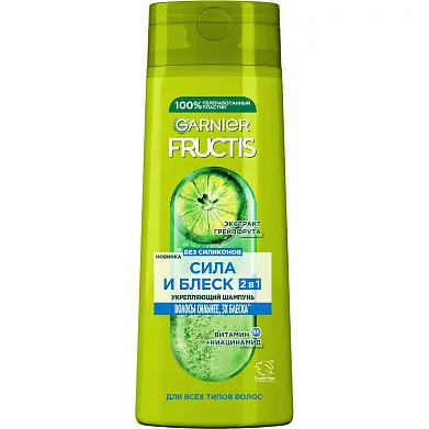 Fructis шампунь 2в1 сила и блеск для нормальных волос 400 мл