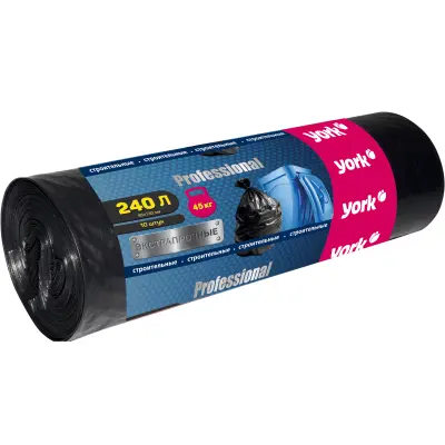 York мешки строительные экстра прочные 60 мкм 240 л 10 шт 