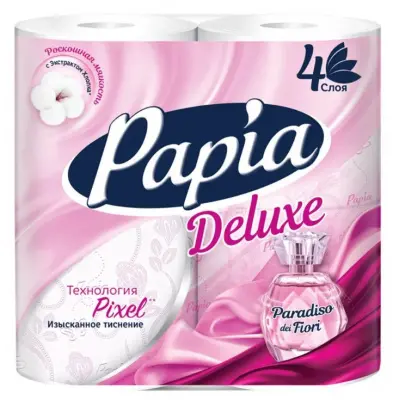 Papia туалетная бумага белая четырёхслойная 4шт 