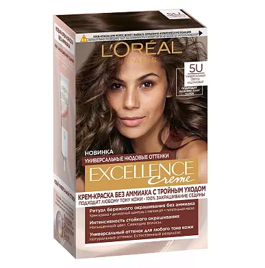 L` Excellence краска для волос 5 светло каштановый