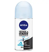 Nivea део шарик женский для черного и белого невидимая защита pure 50 мл