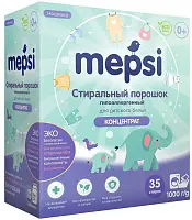 Mepsi стиральный порошок для детского белья гиполлергенный концентрат бесфосфатный 1000 г