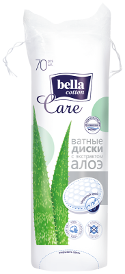 Ватные подушечки BELLA с экстрактом алоэ 70шт 