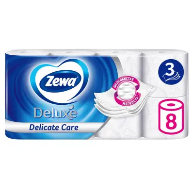 Zewa туалетная бумага 3 х слойная белая 8 шт 