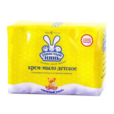 Ушастый Нянь крем мыло с ромашкой 4шт по 100г 