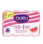 Duru туалетное крем мыло 1+1 увлажняющий крем и розовый грейпфрут 4*80 гр