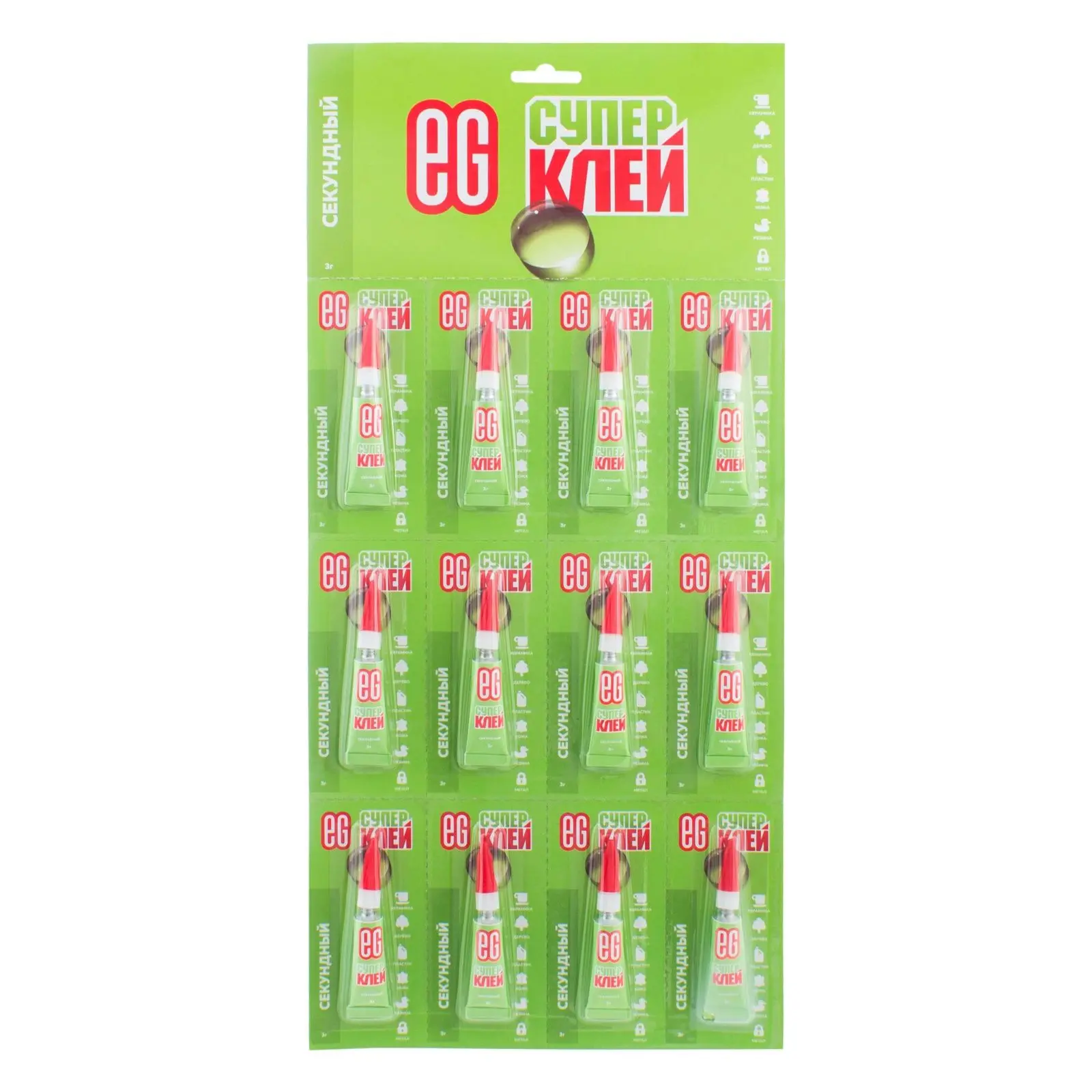 Еврогарант супер клей гель секундный 3 г отрывной бланк 12 штук