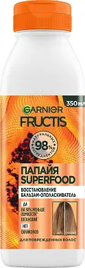 Fructis бальзам ополаскиватель папайя superfood восстановление для поврежденных волос 350 мл