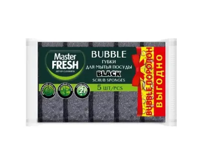Master FRESH губки для мытья посуды поролон 5шт black выгодно 