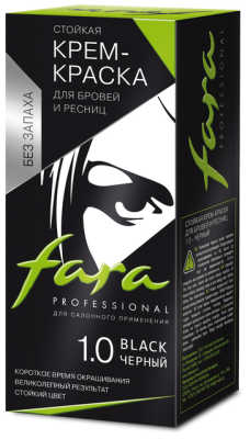 Фара крем краска для бровей и ресниц тон 1.0 черный 30 мл 