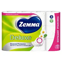 Zemma deluxe туалетная бумага нежная ромашка 3 слоя 12 рулонов