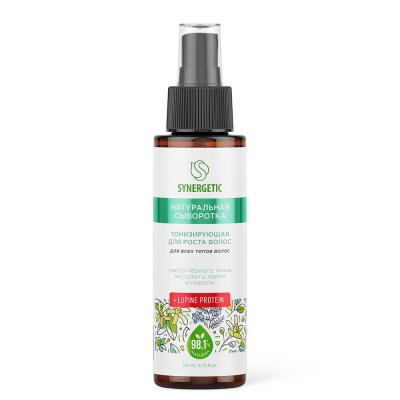 Synergetic натуральная сыворотка тонизирующая для роста волос 110 мл 