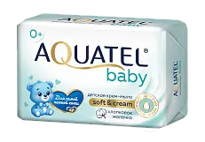 Aquatel baby крем мыло твердое хлопковое молочко 90 г