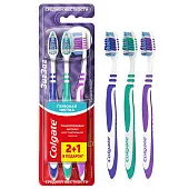 Colgate зубная щетка зиг заг многофункциональная средней жесткости промоупаковка 2+1
