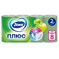 Zewa туалетная бумага плюс 2 х слойная яблоко 8 шт