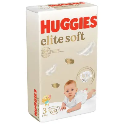 Huggies Elite Soft подгузники 5-9 кг 3 размер 72 шт 