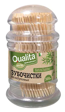 Qualita зубочистки 300 шт бамбуковые