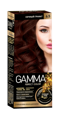 Gamma Perfect Hair стойкая крем краска тон 6.5 сочный гранат 