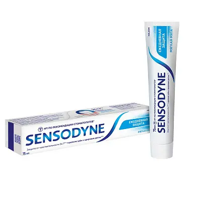 Sensodyne зубная паста ежедневная защита мягкая мята 75 мл