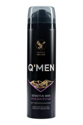 Q’men пена для бритья для чувствительной кожи с экстрактом дерева арак и маслом черного тмина, 240 мл 