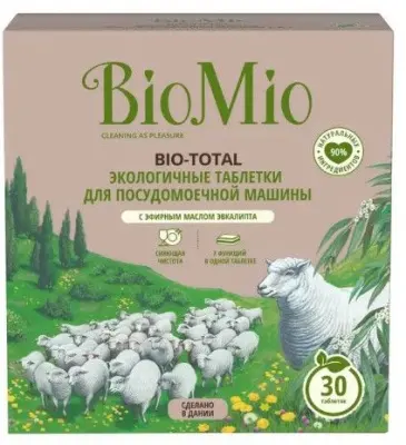 BioMio таблетки для посудом машины с маслом эвкалипта 30шт экспортный вариант 