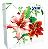 Veiro салфетки 3 слойные с рисунком лилия 33*33 20 листов