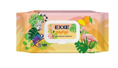 EXXE детская серия джунгли влажные салфетки 100 шт 
