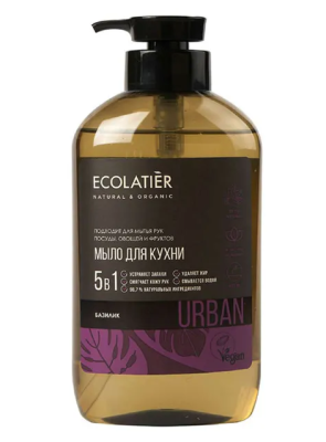 Ecolatier жидкое мыло для рук базилик кухонное 600 мл 